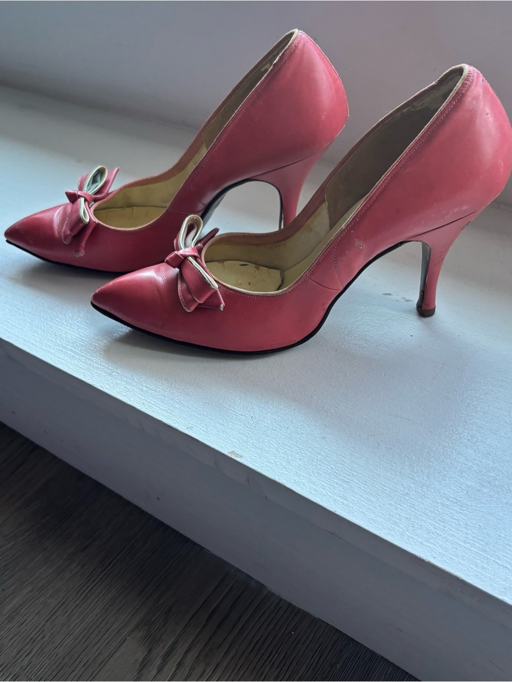 Vintage 1950's Pink Leather High Heels